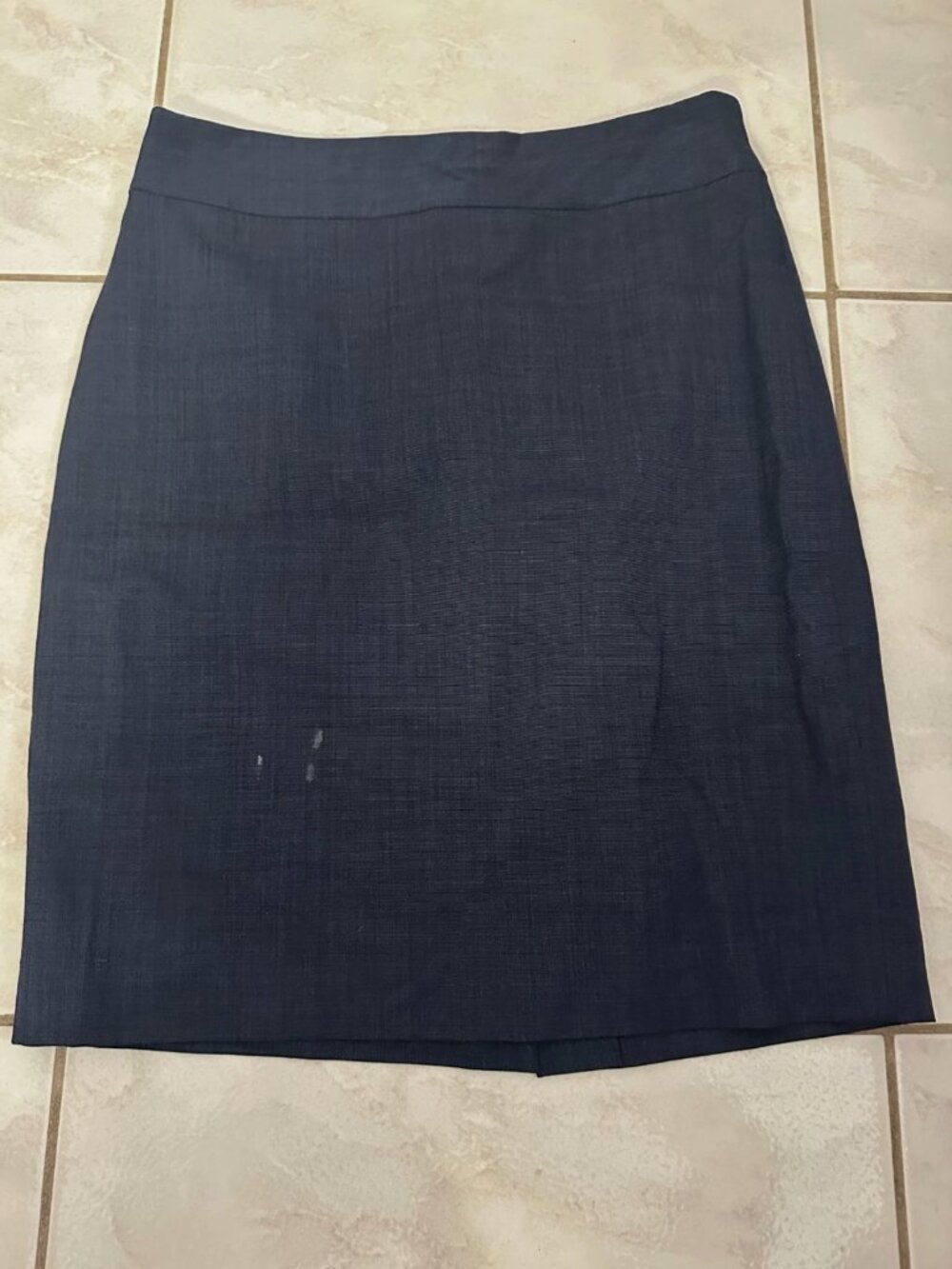 Banana Republic Navy Pencil Skirt Petite 8 Petite Wool Blend Stretch